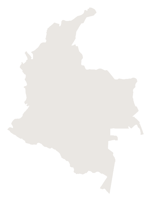 Mapa de Colombia con las sedes de Xolution Services